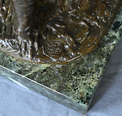 Bronzo "Souvenir de Souchez" di R. Paris - Inizio del XX secolo