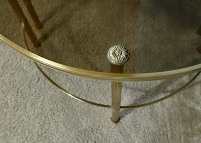 Table Basse Tripartite en Verre, style Maison Baguès – 1950