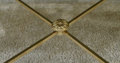 Table Basse Tripartite en Verre, style Maison Baguès – 1950