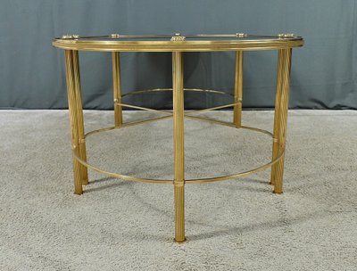 Table Basse Tripartite en Verre, style Maison Baguès – 1950