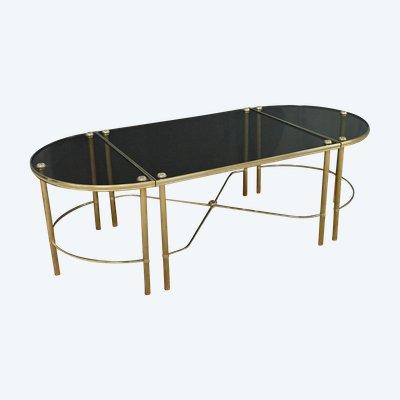 Table Basse Tripartite en Verre, style Maison Baguès – 1950