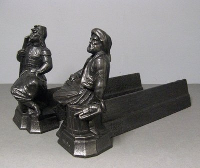 Pair De Chenets Aux Zouaves.
