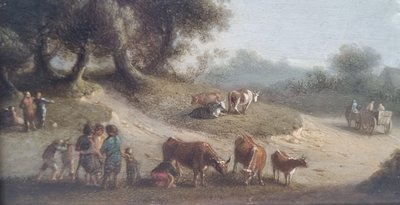 18th century Flemish school - Animated landscape with a herd of cows