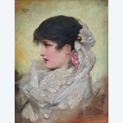 Francisco INGLADA - Portrait of Sarah Bernhardt as Camille in La Dame aux Camélias