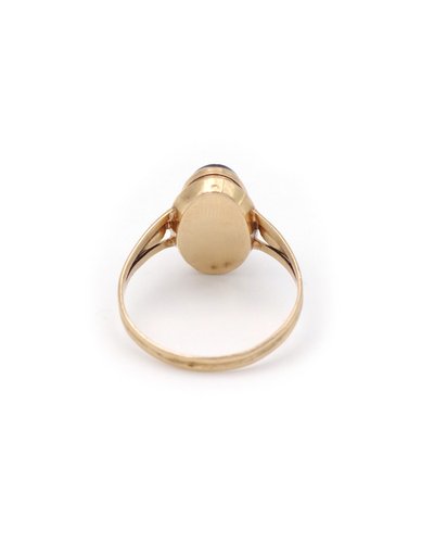 Anello in oro 18k in diaspro segreto, anello del veleno, anello francese, anello con sigillo