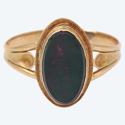 Anello in oro 18k in diaspro segreto, anello del veleno, anello francese, anello con sigillo