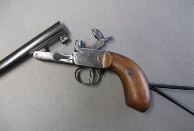 Pistola / Carabina da bracconiere a broche con crosse squelette di St Etienne XIXe.
