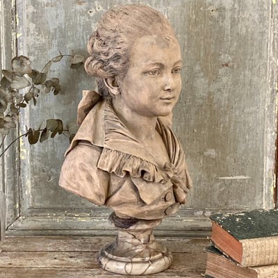 Busto di bambino in terracotta XIX secolo