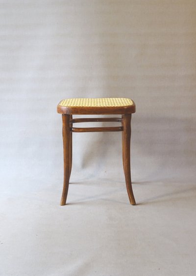 Square Thonet stool, caned, No. 56 circa 1900