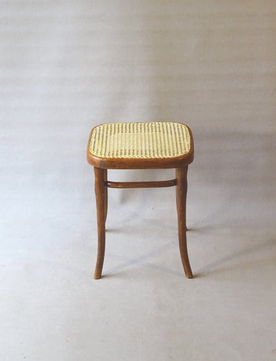 Square Thonet stool, caned, No. 56 circa 1900