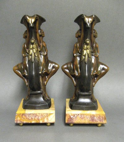 Pair Of Art Deco Candlesticks Signed P. Séga.