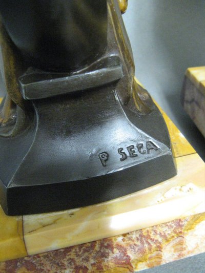 Pair Of Art Deco Candlesticks Signed P. Séga.