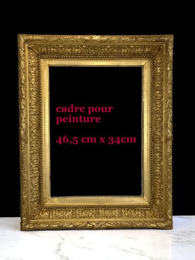 ANCIENT GILDED WOOD AND STUC FRAME FOR PAINTING 46.5 cm x 34 cm ( BEAUTIFUL GILDING )