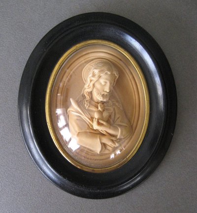 Sacred Heart Of Jesus frame in Napoleon III limestone.