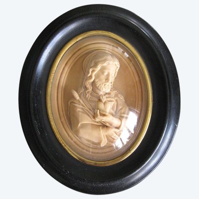 Sacred Heart Of Jesus frame in Napoleon III limestone.