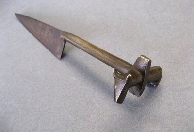 An ancient knife used to sacrifice Zebu during circumcision ceremonies.