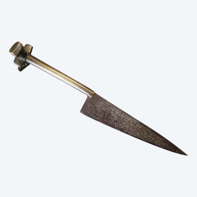 An ancient knife used to sacrifice Zebu during circumcision ceremonies.