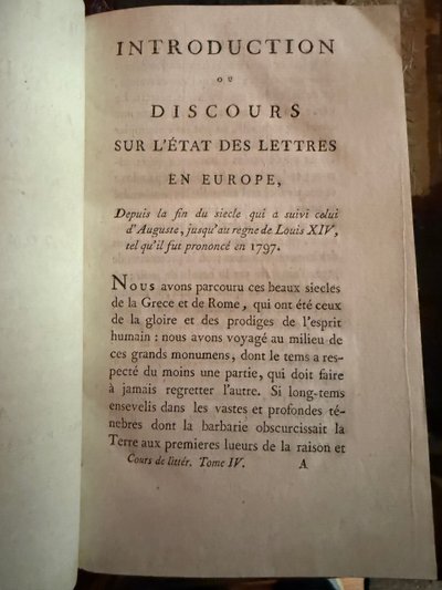 Cours de littérature