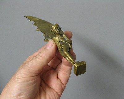 Bronze Seal, Wax Seal, Paper Cup. 19th C. Lucifer Satan.