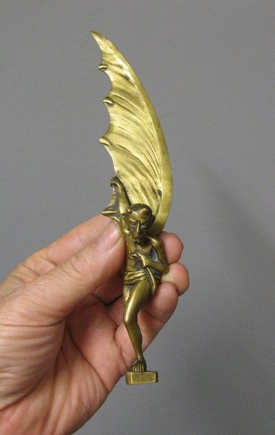 Bronze Seal, Wax Seal, Paper Cup. 19th C. Lucifer Satan.