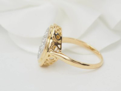 Anello vintage in oro giallo e diamanti