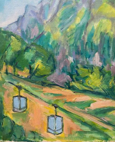 HST-Gemälde "Alpenlandschaft / Hochsavoyen" Marcelle GUETTA-FATTAL (1922-2009)