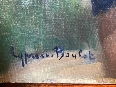 Gemälde Cyprien BOULET 1877-1972 Porträt einer Eleganten um 1920-1940 Öl auf Leinwand