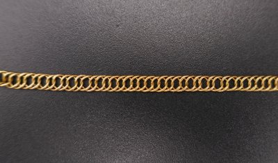 Sautoir régional ancien maille plate 1,67 mètre, fermoir émaillé.
