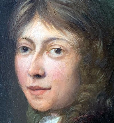 Portrait of a young man 18th century follower of Michiel van Mussloer (1645/1705)