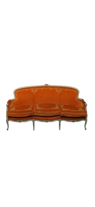 Maison Jansen pair of settees in gold rechampi lacquer