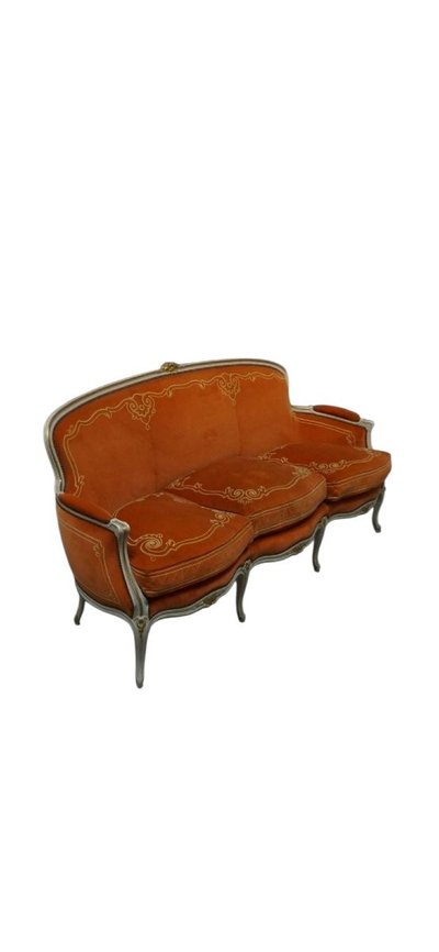 Maison Jansen pair of settees in gold rechampi lacquer
