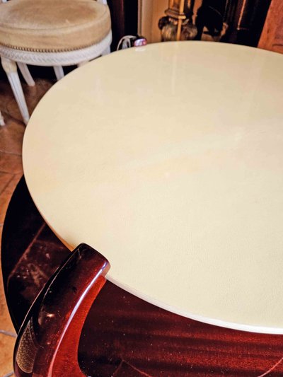 Table Basse Art Déco En Acajou Et Parchemin