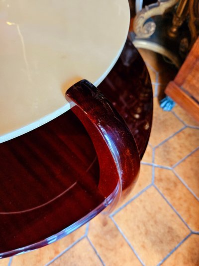 Table Basse Art Déco En Acajou Et Parchemin
