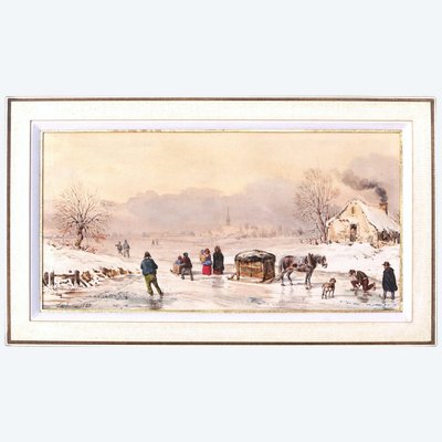 Théodore Jung, Skating Scene In Alsace