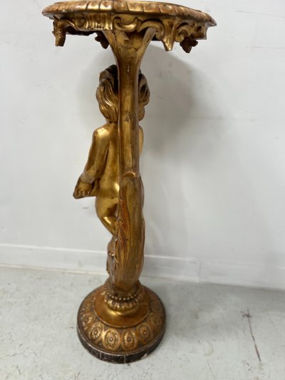 Display column in gilded carved wood XIX century