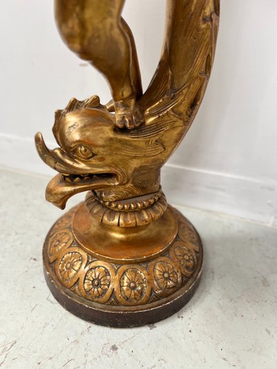 Display column in gilded carved wood XIX century