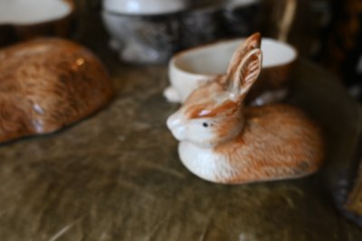 Suite of three rabbit-shaped terrines