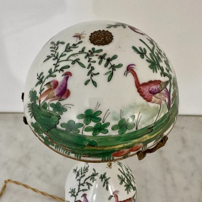 Mushroom lamp in Desvres porcelain