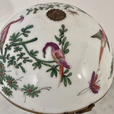 Mushroom lamp in Desvres porcelain