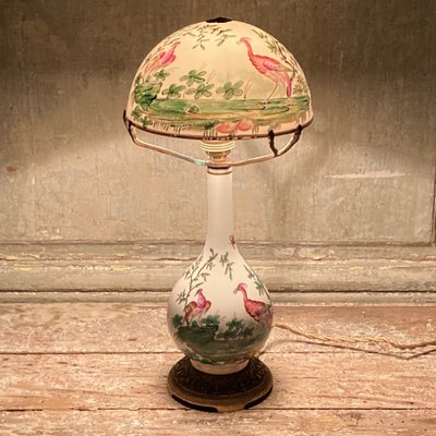 Mushroom lamp in Desvres porcelain