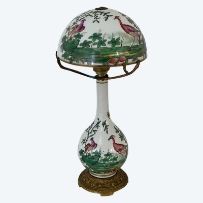 Mushroom lamp in Desvres porcelain