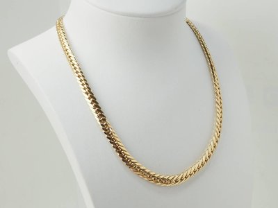 Collier maille anglaise en or jaune