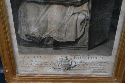 18th-century engraving of Rubens' son for the Marquis de Grimaldi