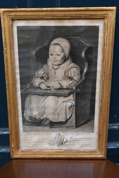 18th-century engraving of Rubens' son for the Marquis de Grimaldi