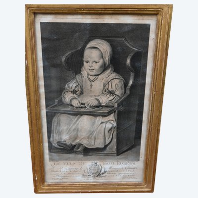 18th-century engraving of Rubens' son for the Marquis de Grimaldi
