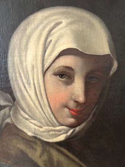Portrait d’une jeune femme , école italienne fin17ème début 18 ème