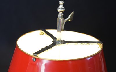 Desk, side table lamp  Silver plated metal 