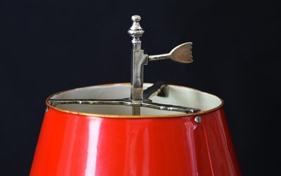 Desk, side table lamp  Silver plated metal 