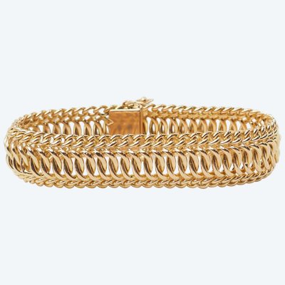 Bracelet maille américaine en or jaune