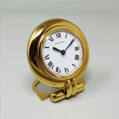 1990s Gorgeous Cartier alarm clock pendulette "Colisee". Made in France